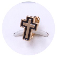 Сережки-хрестики ХР з чорною емаллю. Позолота 18К. Довжина: 13 мм. Ширина: 10 мм.