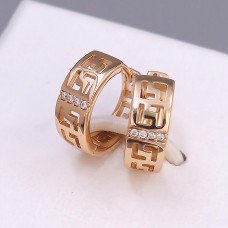 Сережки ХР. Позолота 18К. Камені: білий циркон. Довжина: 15 мм. Ширина: 7 мм.