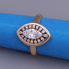 Каблучка XР. Позолота 18К. Камені: білий циркон. Є: 17р 19р