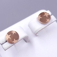 Сережки-гвоздики Stainless Steel. Сталь. Позолота ЧВ. Діаметр: 8 мм.