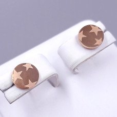 Сережки-гвоздики Stainless Steel. Сталь. Позолота ЧВ. Діаметр: 8 мм.