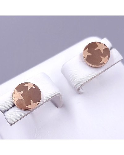 Сережки-гвоздики Stainless Steel. Сталь. Позолота ЧВ. Діаметр: 8 мм.