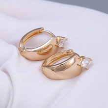 Сережки ХР. Позолота 18К. Камені: білий циркон. Довжина: 16 мм. Ширина: 9 мм.
