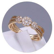 Каблучка XР. Позолота 18К. Камені: циркон. Є: 19р