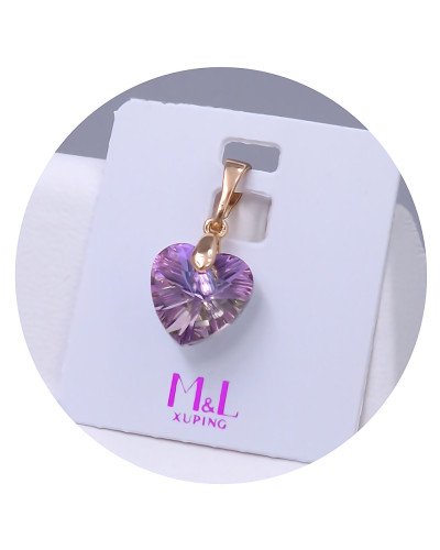 Кулон XР M&L. Позолота 18К. Камені: Swarovski. Довжина кулона: 19 мм. Ширина: 9 мм.