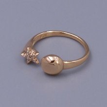 Каблучка XР. Позолота 18К. Камені: білий циркон. Є: 16р 18р