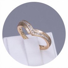 Каблучка XР. Позолота 18К. Камені: білий циркон. Є: 17р
