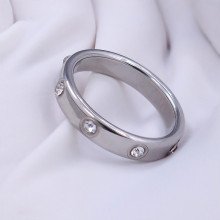Каблучка Stainless Steel. Сталь. Родій. Камені: білий циркон. Є: 16р
