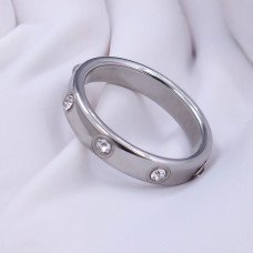 Каблучка Stainless Steel. Сталь. Родій. Камені: білий циркон. Є: 16р