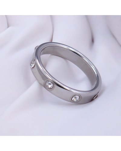 Каблучка Stainless Steel. Сталь. Родій. Камені: білий циркон. Є: 16р