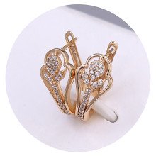 Сережки ХР. Позолота 18К. Камені: циркон. Довжина: 19 мм. Ширина: 9 мм.
