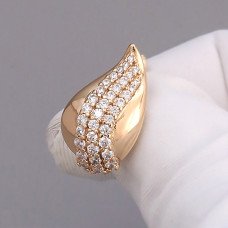 Сережки ХР. Позолота 18К. Камені: циркон. Довжина: 19 мм. Ширина: 11 мм.