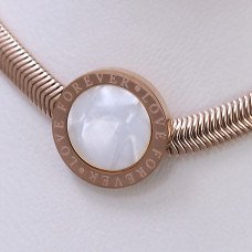 Ланцюжок із кулоном Stainless Steel з білою емаллю. Сталь. Позолота ЧВ. Довжина ланцюжка: 46-50 см