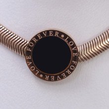 Ланцюжок із кулоном Stainless Steel із чорною емаллю. Сталь. Позолота ЧВ. Довжина ланцюжка: 46-50 см