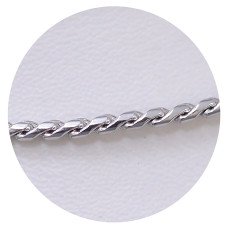 Ланцюжок Stainless Steel. Сталь. Родій. Довжина: 50 см. Ширина: 2 мм.
