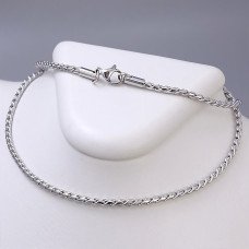 Ланцюжок Stainless Steel. Сталь. Родій. Довжина: 50 см. Ширина: 2 мм.