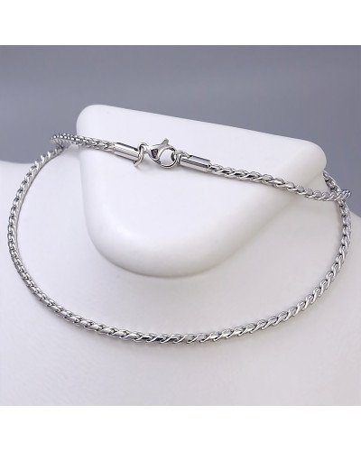 Ланцюжок Stainless Steel. Сталь. Родій. Довжина: 50 см. Ширина: 2 мм.