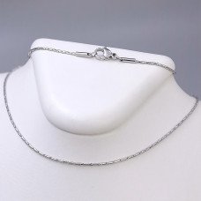 Ланцюжок Stainless Steel. Сталь. Родій. Довжина: 45 см. Ширина: 1 мм.