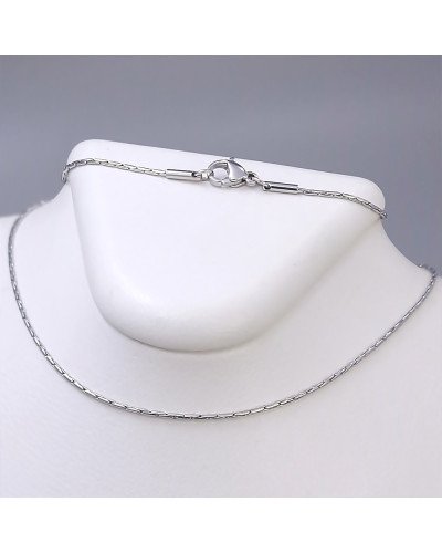 Ланцюжок Stainless Steel. Сталь. Родій. Довжина: 45 см. Ширина: 1 мм.