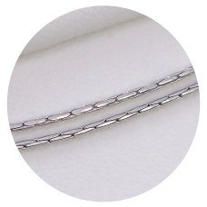 Ланцюжок Stainless Steel. Сталь. Родій. Довжина: 45 см. Ширина: 1 мм.