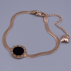 Браслет Stainless Steel з чорною емаллю. Сталь. Позолота ЧВ. Довжина: 18-23 см Ширина: 14 мм.