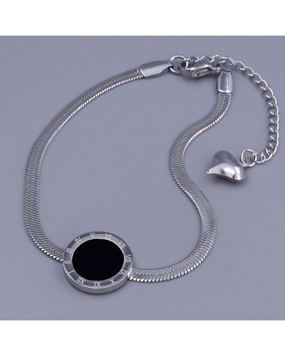 Браслет Stainless Steel з чорною емаллю. Сталь. Родій. Довжина: 18-23 см. Ширина: 14 мм.