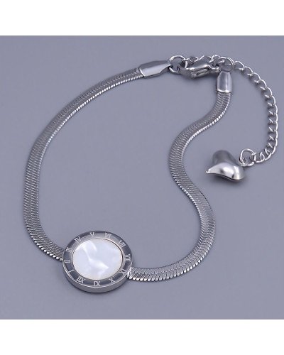 Браслет Stainless Steel з білою емаллю. Сталь. Родій. Довжина: 18-23 см. Ширина: 14 мм.