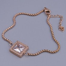 Браслет Stainless Steel. Сталь. Позолота ЧВ. Камені: білий циркон. Довжина: 19-24 см. Ширина: 12 мм.