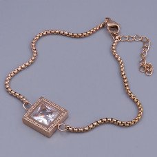 Браслет Stainless Steel. Сталь. Позолота ЧВ. Камені: білий циркон. Довжина: 19-24 см. Ширина: 12 мм.