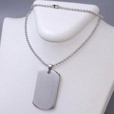 Ланцюжок з кулоном Stainless Steel. Сталь. Родій. Довжина: 46 см
