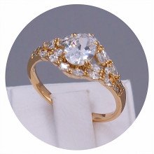 Каблучка XР. Позолота 18К. Камені: циркон. Є: 19р