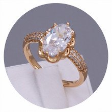 Каблучка XР. Позолота 18К. Камені: циркон. Є: 18р 19р 20р