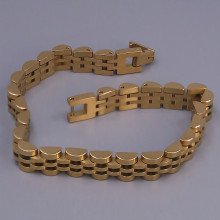 Браслет Stainless Steel. Сталь. Позолота. Довжина: 21 см. Ширина: 8 мм.
