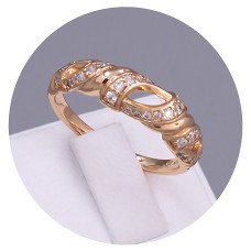 Каблучка XР. Позолота 18К. Камені: циркон. Є: 19р 20р