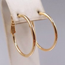 Сережки-кільця XР M&L. Позолота 18К. Діаметр: 35 мм. Товщина: 2 мм.