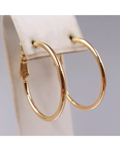 Сережки-кільця XР M&L. Позолота 18К. Діаметр: 35 мм. Товщина: 2 мм.