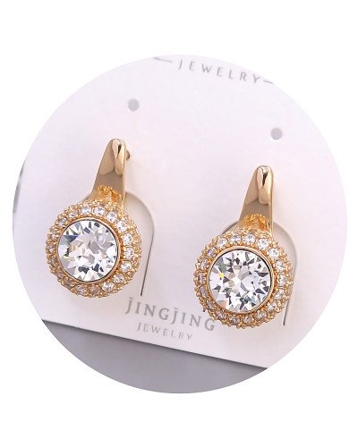 Сережки XР. Позолота 18К. Камені: Swarovski та циркон білого кольору. Довжина: 20 мм. Ширина: 12 мм.