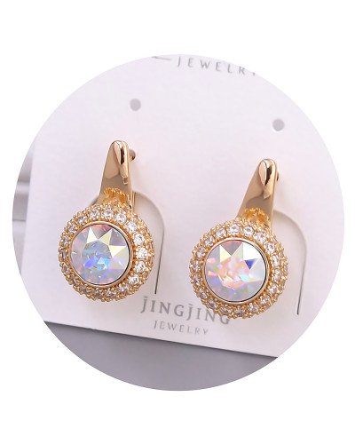 Сережки XР. Позолота 18К. Камені: Swarovski бензинового кольору та білий циркон. Довжина: 20 мм. Ширина: 12 мм.