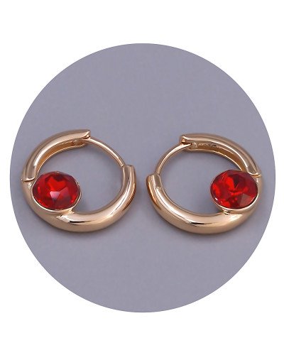Сережки XР. Позолота 18К. Камені: Swarovski червоного кольору. Діаметр: 15 мм. Ширина: 5 мм.