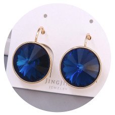 Сережки XР. Позолота 18К. Камені: Swarovski темно-синього кольору. Довжина: 20 мм. Ширина: 15 мм.