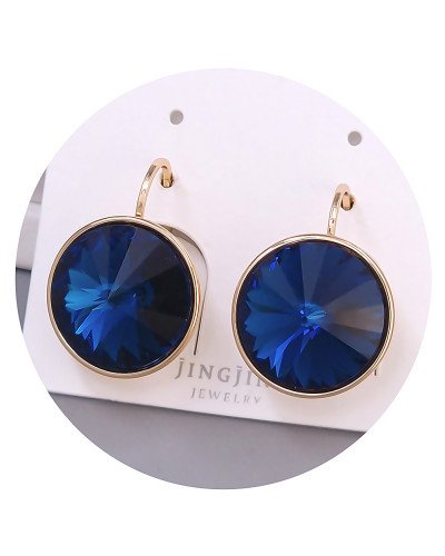 Сережки XР. Позолота 18К. Камені: Swarovski темно-синього кольору. Довжина: 20 мм. Ширина: 15 мм.
