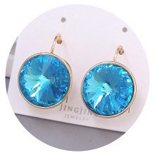 Сережки XР. Позолота 18К. Камені: Swarovski блакитного кольору. Довжина: 20 мм. Ширина: 15 мм.