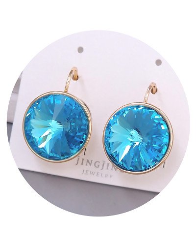 Сережки XР. Позолота 18К. Камені: Swarovski блакитного кольору. Довжина: 20 мм. Ширина: 15 мм.