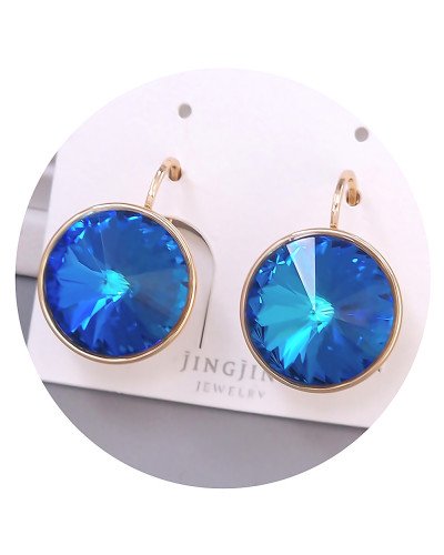 Сережки XР. Позолота 18К. Камені: Swarovski синього кольору. Довжина: 20 мм. Ширина: 15 мм.