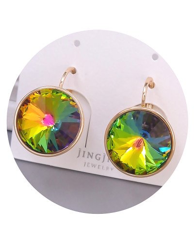 Сережки XР. Позолота 18К. Камені: Swarovski хамелеон. Довжина: 20 мм. Ширина: 15 мм.