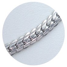 Ланцюжок Stainless Steel. Сталь. Родій. Довжина: 51 см. Ширина: 5 мм.