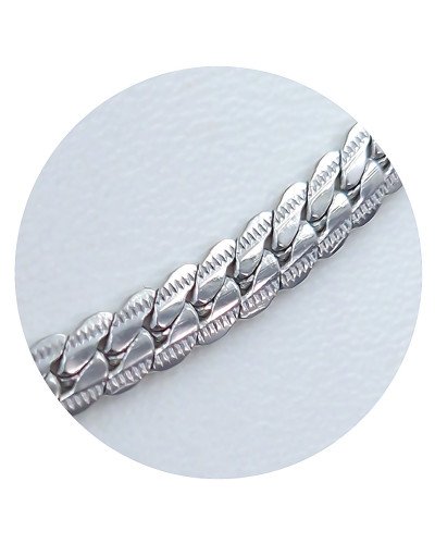 Ланцюжок Stainless Steel. Сталь. Родій. Довжина: 51 см. Ширина: 5 мм.