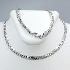 Ланцюжок Stainless Steel. Сталь. Родій. Довжина: 51 см. Ширина: 5 мм.