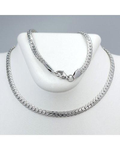 Ланцюжок Stainless Steel. Сталь. Родій. Довжина: 51 см. Ширина: 5 мм.