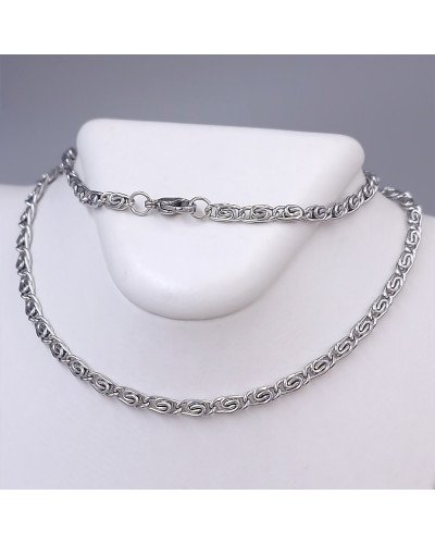 Ланцюжок Stainless Steel. Сталь. Родій. Довжина: 45 см. Ширина: 4 мм.